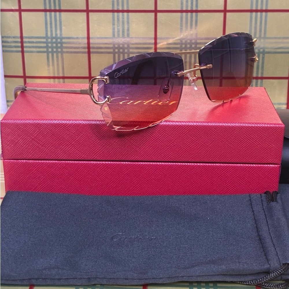 Cartier Big C Unisex Rimless Sunglasses